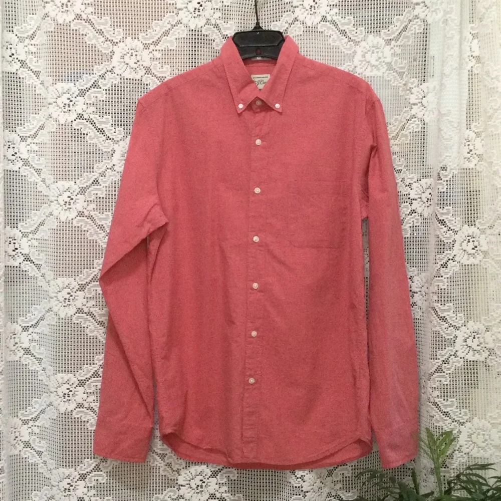 J.Crew Men’s Slim Button Down Long Sleeve Salmon Shirt Size M